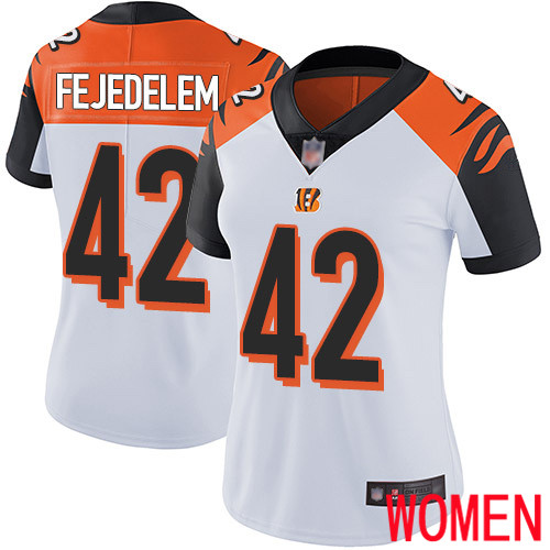 Cincinnati Bengals Limited White Women Clayton Fejedelem Road Jersey NFL Footballl #42 Vapor Untouchable->youth nfl jersey->Youth Jersey